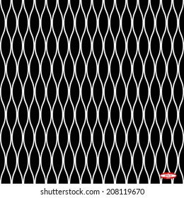 seamless abstract black white pattern on black background vector