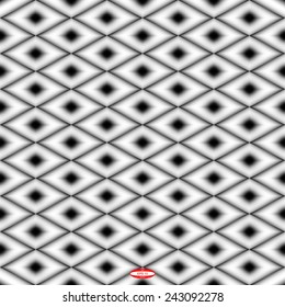 seamless abstract black white pattern with grey rhombus on ash background. vector
