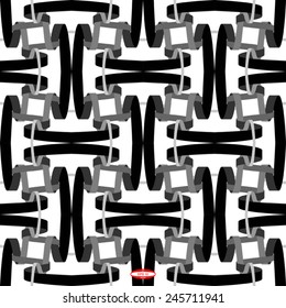 seamless abstract black white pattern with wicker structure vector