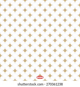 seamless abstract black white pattern with golden hoop. vector illustration
