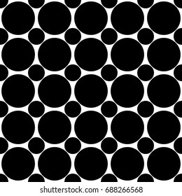 Seamless abstract black and white polka dot pattern - simple vector background graphic from circles