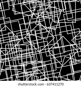 Seamless abstract black and white squares pattern.