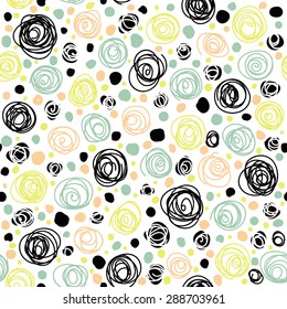 Seamless abstract blob brush color pattern. Vector illustration