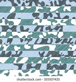 Seamless Abstract Blob Stripes Surface Design Pattern Background Tile