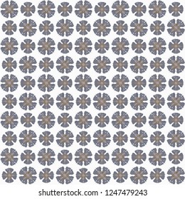 Seamless abstract blue brown texture on white background. Arranged in a staggered manner two medium floral fractal patterns. Vector.
