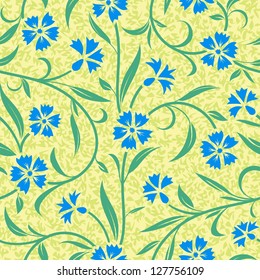seamless abstract blue cornflower background