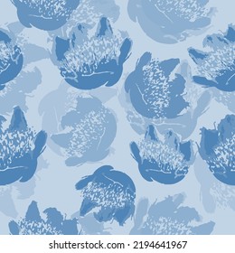 seamless abstract blue flowers pattern background , greeting card or fabric