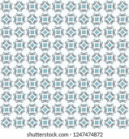 Seamless abstract blue gray texture on white background. Arranged in a staggered manner two medium floral fractal patterns. Vector.
