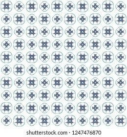 Seamless abstract blue green texture on white background. Arranged in a staggered manner two medium floral fractal patterns. Vector.
