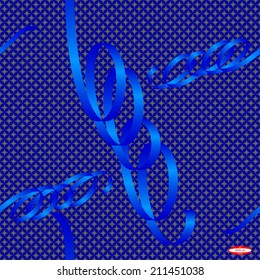 seamless abstract blue grey floral pattern with streamer vector