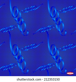 seamless abstract blue grey floral pattern streamer. vector