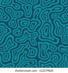 Seamless abstract blue hand drawn pattern. Vector illustration
