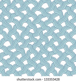 Seamless abstract blue hand drawn pattern. Vector illustration