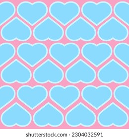 Seamless abstract blue heart and Pink background