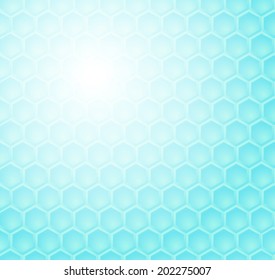 Seamless abstract blue hexagon pattern (vector)
