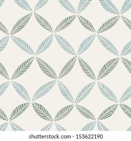 Seamless abstract blue leaves pattern. Vector illustration