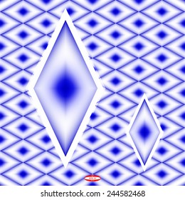 seamless abstract blue pattern with rhombus on white background. vector