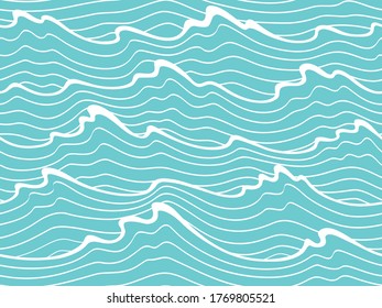 fondo azul y blanco abstracto sin fisuras. Olas de agua marina.