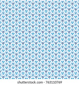Seamless abstract blue and white geometric triangle and circle pattern background