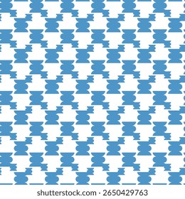 Seamless Abstract Blue and White Pattern With Symmetrical Shapes