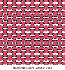 Seamless abstract bone-shaped pattern on a pink background, perfect for bold textiles and modern backgrounds. Eye-catching, fun, and repetitive design.
