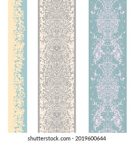 Seamless abstract border . Trendy graphic design. Vector set, pastel background.