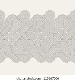 Seamless abstract border. Twisted lines. Vector illustration