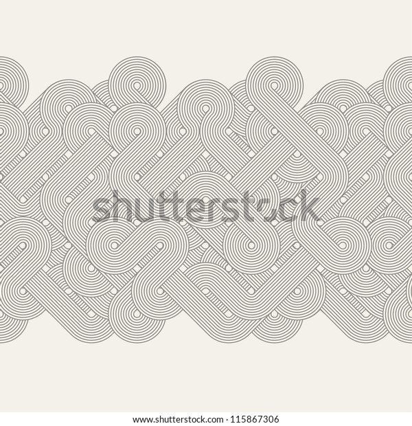 Seamless abstract border. Twisted lines.\
Vector illustration