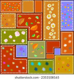 Seamless, abstract, bright, autumn pattern. 