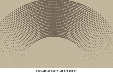  Patrón de onda de arco de semitono de lunares de color marrón abstracto sin costuras