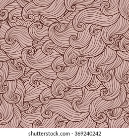 Seamless abstract brown hand-drawn waves pattern, wavy background. Seamless pattern can be used for wallpaper, pattern fills, web page background,surface textures. Gorgeous seamless background