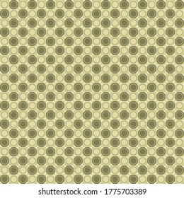 Seamless abstract brown octagon pattern wallpaper art decoration. Retro modern graphic design with various shades of yellow and gold colored shapes.