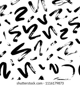 Seamless abstract brush strokes pattern. Hand drawn artistic ink curves. Textile, blog decoration, banner, poster, wrapping paper.
