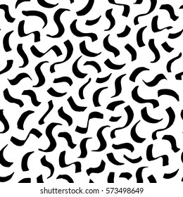 Seamless abstract brush strokes pattern. The creative monochrome hand drawn background for your design. Textile, blog decoration, banner, poster, wrapping paper.