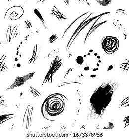 Seamless abstract brush strokes pattern.Vector