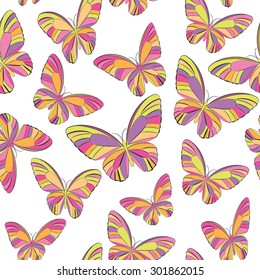 Seamless abstract butterfly colorful pattern