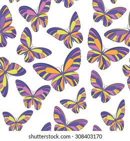 Seamless abstract butterfly colorful pattern