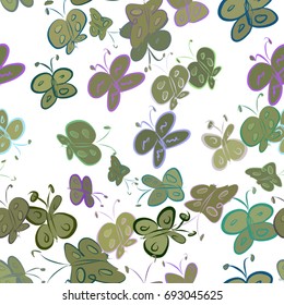 Seamless abstract butterfly illustrations background. Cartoon style vector graphic.