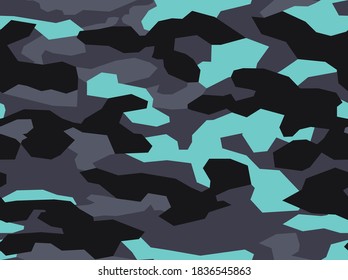 Patrón de camo abstracto sin inconveniente de manchas oscuras y claras. La impresión sobre el tejido textil y el vinilo. Vector