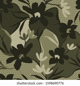 seamless Abstract camouflage  floral pattern Background