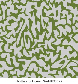 Patrón de camuflaje abstracto sin fisuras de manchas grises sobre un fondo verde. Ilustración vectorial. Fondo de camuflaje. Para sus impresiones textiles y otros diseños