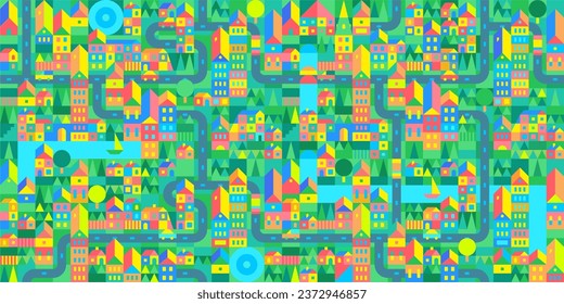 Plantilla de fondo de diseño del patrón geométrico suizo de la ciudad geométrica del vector urbano sin problemas