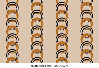 Una cadena abstracta sin igual sobre un fondo beige. Ilustración EPS10.
