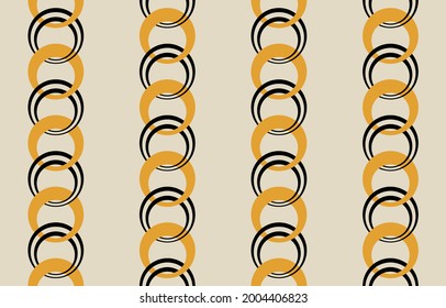 Seamless abstract chain on a beige background. EPS10 Illustration.
