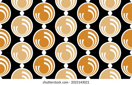 Seamless abstract chain pattern on black. Vector Illustration.