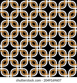 Seamless abstract chain pattern on black. Vector Illustration.