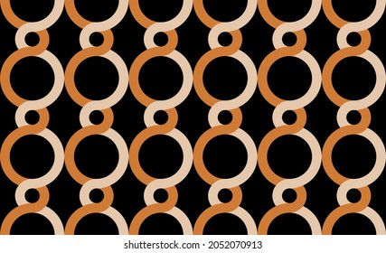 Patrón de cadena abstracto sin inconvenientes sobre negro. Ilustración vectorial.