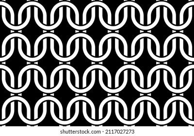 Seamless abstract chain pattern on black. Vector Illustration.