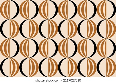 Seamless abstract chain pattern on beige. Vector Illustration.