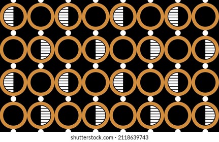Seamless abstract chain pattern on black. Vector Illustration.